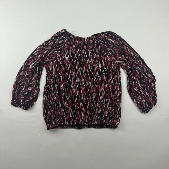 NWT Adrienne Vittadini 3/4 Sleeve Pink Animal Print Semi Sheer Blouse Lined S - Picture 9 of 9